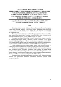 GEOLOGI DAN POTENSI LIKUIFAKSI BERDASARKAN KONDISI HIDROGEOLOGI DAN ...